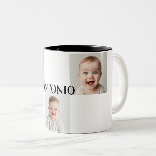 Little One’s Photo Mug – Add Your Baby’s Name Zweifarbige Tasse (VorderseiteRechts)