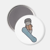 Little One Snowboarder Magnet (Vorderseite/Rückseite)