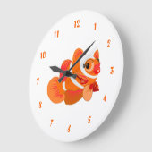 Little Orange Fish - Große Wanduhr (Winkel)
