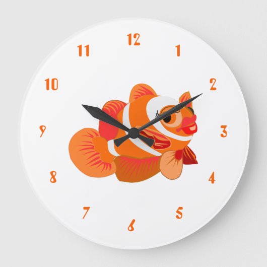 Little Orange Fish - Große Wanduhr (Vorderseite)