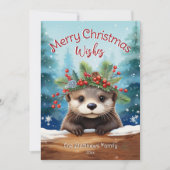 Little Otter Peking Holly & Pine Frohe Weihnachten (Vorderseite)