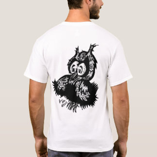 Little Owl auf der Rückseite / SH-Logo auf dem vor T-Shirt