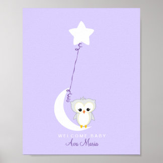 Little Owl | Babydusche Gästebuch Print