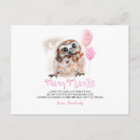 Little Owl Birthday Danke