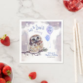 Little Owl Blue Night Birthday Serviette (Beispiel)