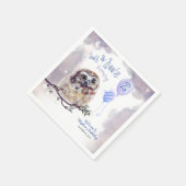 Little Owl Blue Night Birthday Serviette (Ecke)