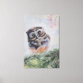 Little Owl Canvas Print - Aquarellmalerei Leinwanddruck