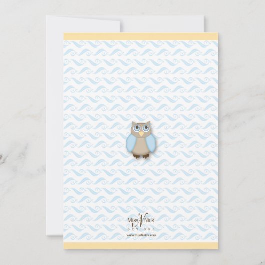 Little Owl Geburtsankündigung Ankündigung (Rückseite)