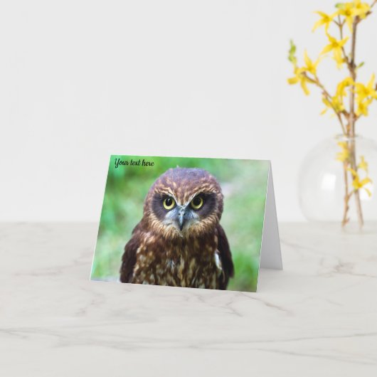 Little Owl Karte (Gelbe Blume)