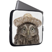 Little Owl mit einem Strohhut - Athene noctua Laptopschutzhülle (Vorne Rechts)