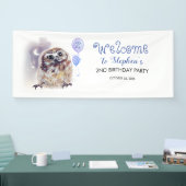 Little Owl Niedlich Blue Birthday Party Banner (Messe)