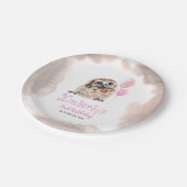 Little Owl Niedlich Pink zum Geburtstag Pappteller (Schrägansicht)