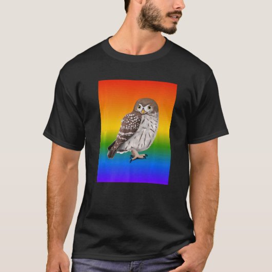 Little Owl Rainbow Bird Birdwatcher Songbird Diver T-Shirt (Vorderseite)