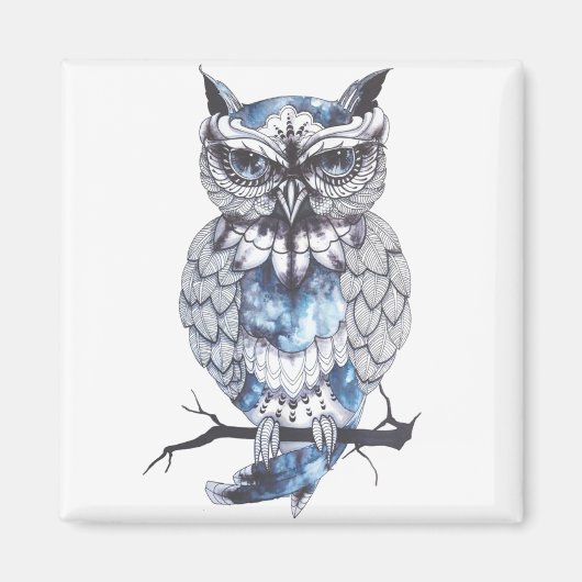 Little Owl Tattoo Flash Idee Cartoon Owl Magnet (Vorne)