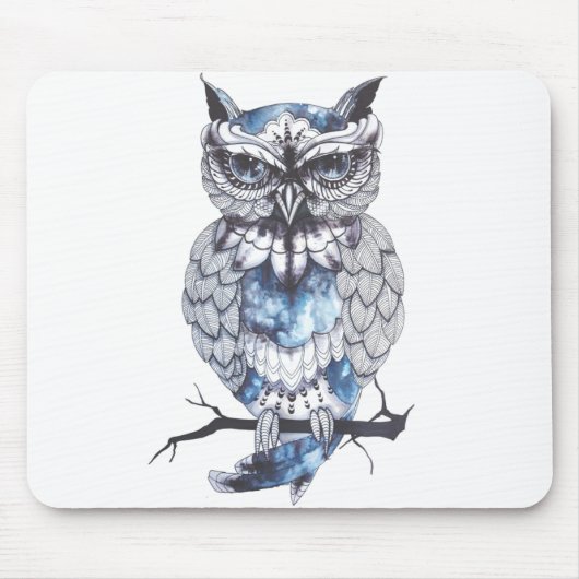 Little Owl Tattoo Flash Idee Cartoon Owl Mousepad (Vorne)