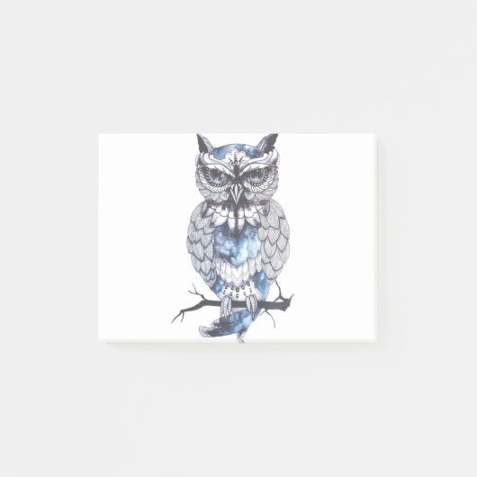 Little Owl Tattoo Flash Idee Cartoon Owl Post-it Klebezettel (Vorderseite)