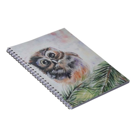 Little Owl Wasserfarben-MalNotebook Notizblock (Rechte Seite)