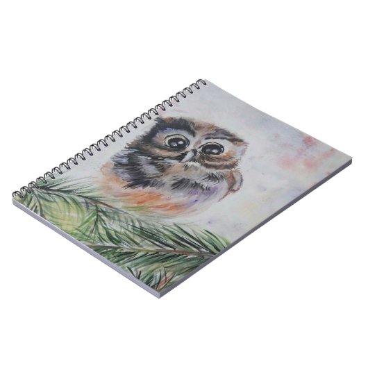 Little Owl Wasserfarben-MalNotebook Notizblock (Linke Seite)