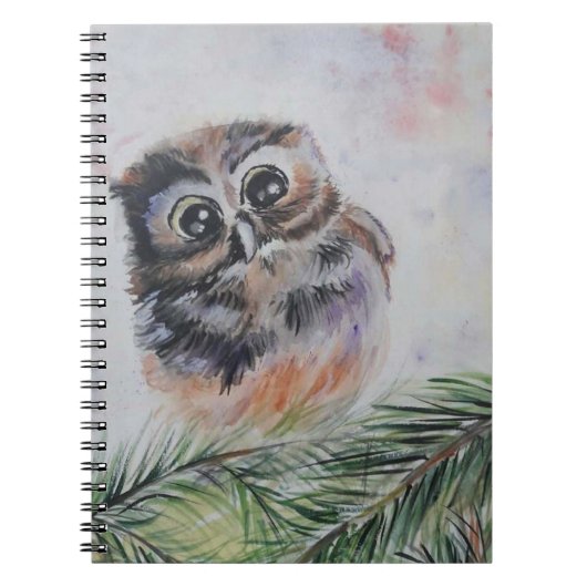 Little Owl Wasserfarben-MalNotebook Notizblock (Vorderseite)