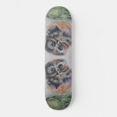 Little Owl Wasserfarbenmalerei Skateboard (Vorderseite)