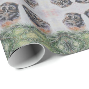 Little Owl Wrapping Paper Geschenkpapier