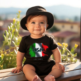 Little Paisan Funny Italian Baby Black Baby Strampler