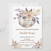 Little Pampkin, Blume Kinderdusche Einladung (Vorderseite)