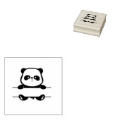 Little Panda Bär mit Banner Gummistempel (Stempel)