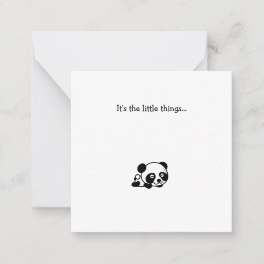 Little Panda Bear Mini Danke Note Card Mitteilungskarte (Vorderseite)