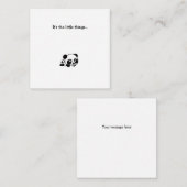 Little Panda Bear Mini Danke Note Card Mitteilungskarte (Vorne/Hinten)