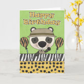Little Panda Bear Safari Geburtstagkarte Karte (Gelbe Blume)