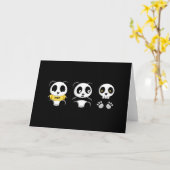 Little Pandas in the Dark Blank Karte (Gelbe Blume)