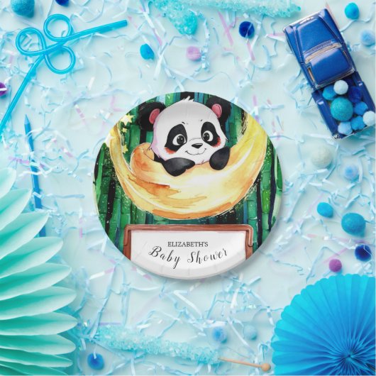Little Pastel Enchanted Panda Baby Shower Pappteller (Party)