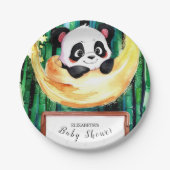 Little Pastel Enchanted Panda Baby Shower Pappteller (Vorderseite)
