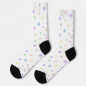 Little Pastel Hearts on White Unisex Socken (Linkes Detail)
