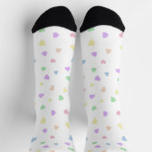 Little Pastel Hearts on White Unisex Socken (Oben)