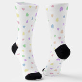 Little Pastel Hearts on White Unisex Socken (Gewinkelt)