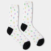 Little Pastel Hearts on White Unisex Socken (Rechts)