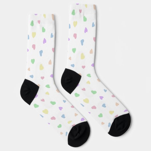 Little Pastel Hearts on White Unisex Socken (Rechts)