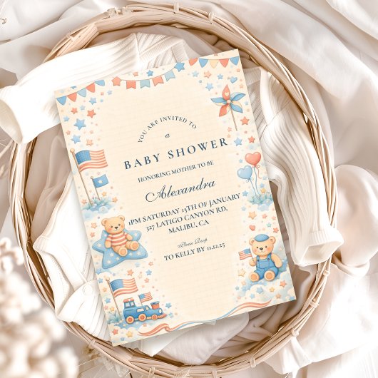 Little Patriot Welcome Baby Shower Einladung