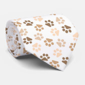 Little Paw Prints in Browns Krawatte (Gerollt)