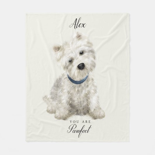 Little Pawfect Westie Fleecedecke (Vorderseite)