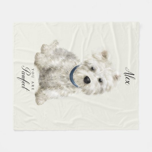 Little Pawfect Westie Fleecedecke (Vorderseite (Horizontal))