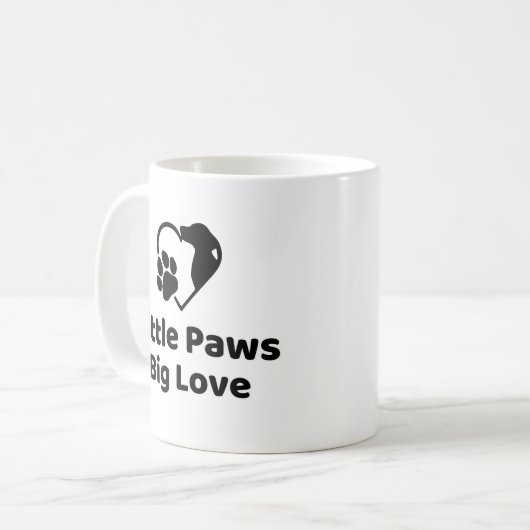 Little Paws Big Love Mug Kaffeetasse (Vorderseite Links)