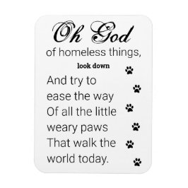 Little Paws Prayer for Homeless Dogs & Cats Magnet
