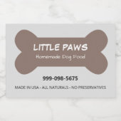 Little Paws Selbstgemachtes Hundefutter Lebensmitteletikett (Einzelnes Label)