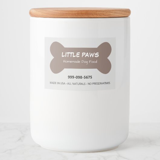 Little Paws Selbstgemachtes Hundefutter Lebensmitteletikett (Vorderseite)