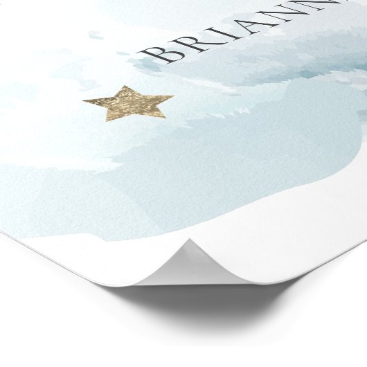 Little Peace Heaven Blue Boy Baby Dusche Empfang Poster (Ecke)