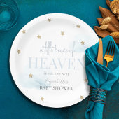 Little Peace of Heaven Blue Boy Baby Shower Pappteller