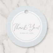 Little Peace of Heaven Blue Cloud Boy Baby Shower Geschenkanhänger (Rückseite)